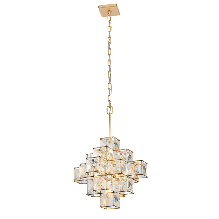 Elegant Calypso Gold Crystal Chandelier with Adjustable Chain