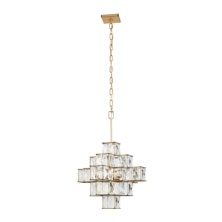 Elegant Calypso Gold Crystal Chandelier with Adjustable Chain