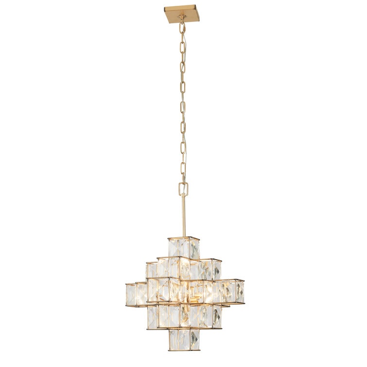 Elegant Calypso Gold Crystal Chandelier with Adjustable Chain