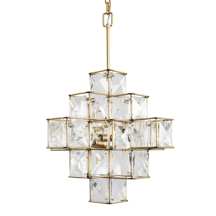 Elegant Calypso Gold Crystal Chandelier with Adjustable Chain