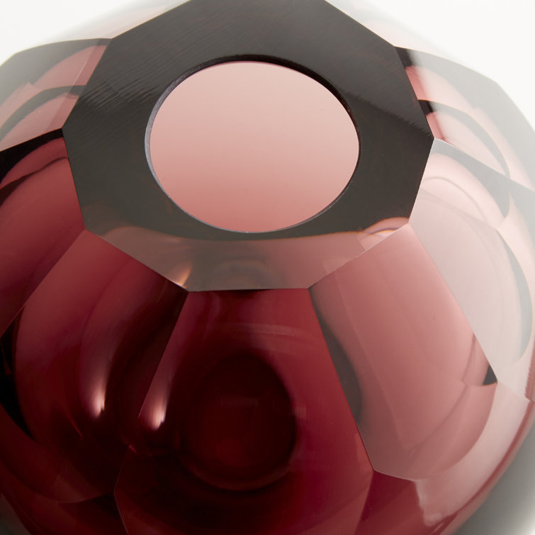 Blush Pink Contemporary 4'' Glass Bouquet Vase