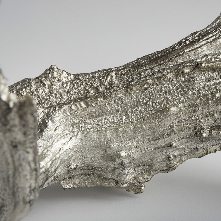 Contemporary Silver Leaf Resin Decorative Branch Sculpture