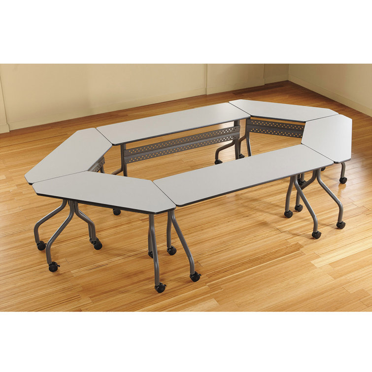 Modular Mobile Training Desk 60" Gray Melamine & Charcoal Steel