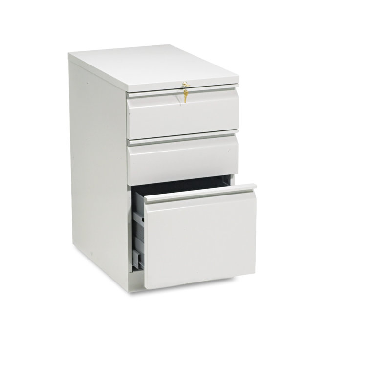 Brigade Mobile 3-Drawer Legal Size Lockable Pedestal in Light Gray