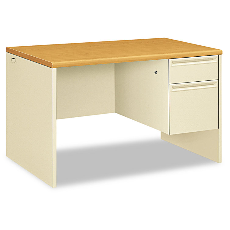 Harvest and Putty Steel Executive Desk with Hutch