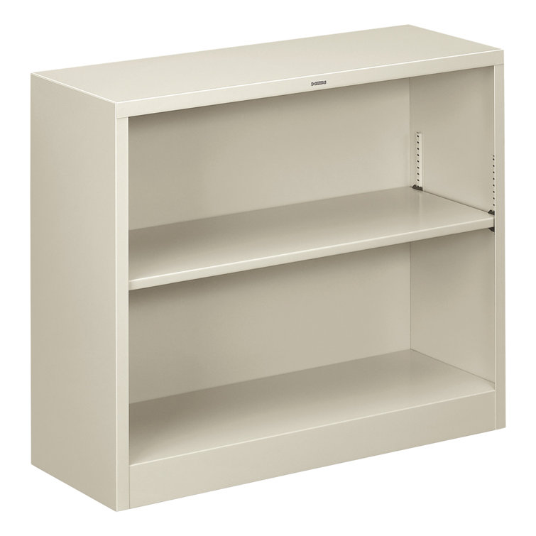 Light Gray Adjustable Steel 2-Shelf Bookcase