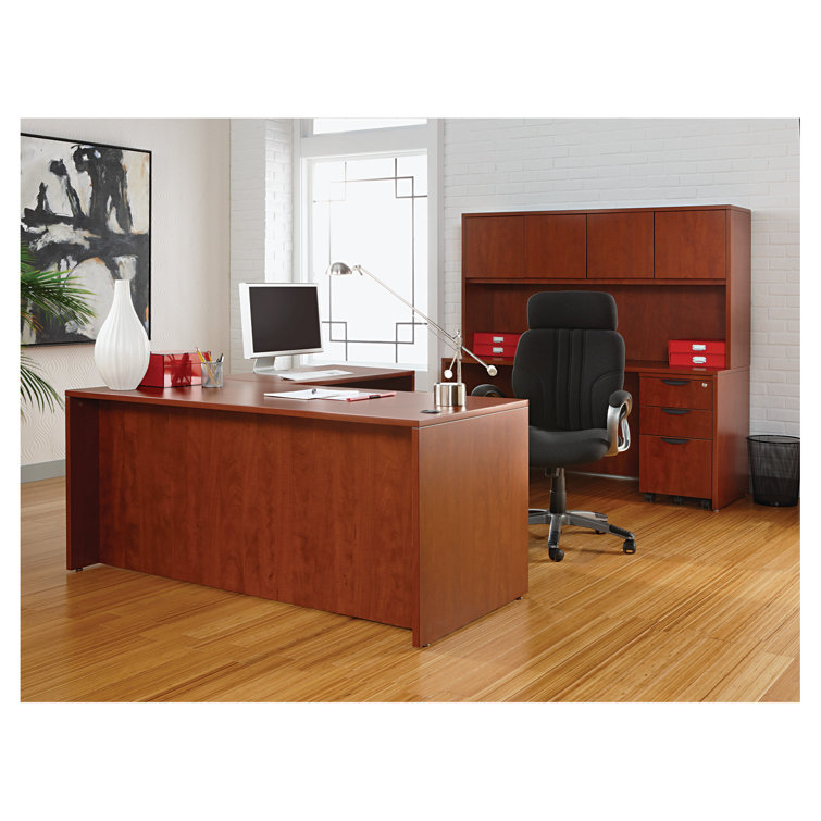 Medium Cherry 71'' Credenza Shell with Filing Cabinet
