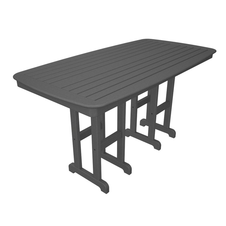 Slate Gray 6-Person Recycled Polywood Outdoor Dining Set