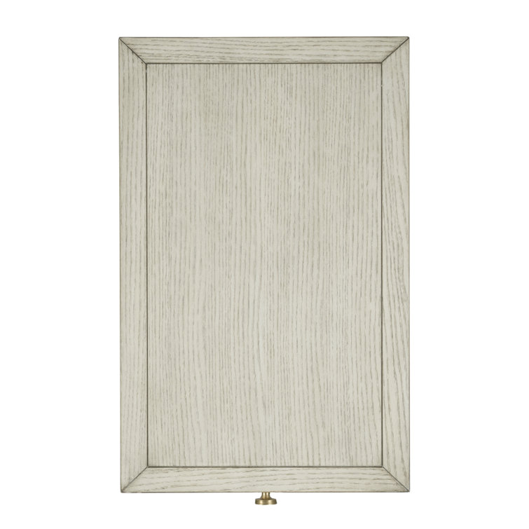 Luna Gray Ash Wood 3-Drawer Chairside Chest with Cabriole Legs