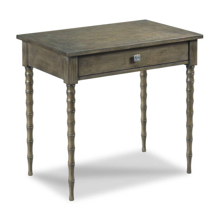 Napa Oak Veneer End Table with Faux-Bamboo Legs