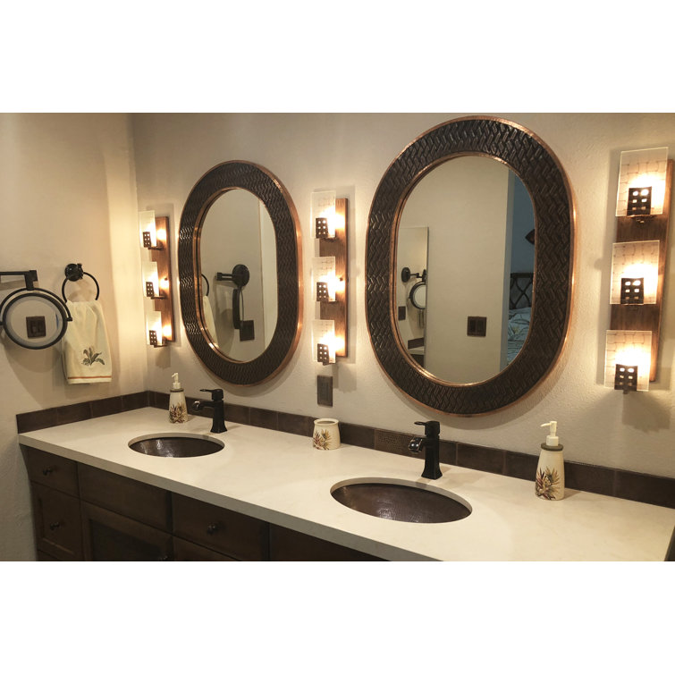 19" Oval Oil Rubbed Bronze Hammered Copper Bathroom Sink