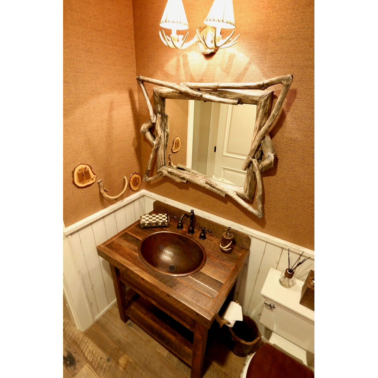 22" Hammered Copper Oval Bathroom Sink