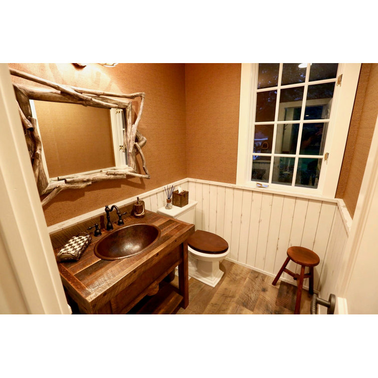 22" Hammered Copper Oval Bathroom Sink