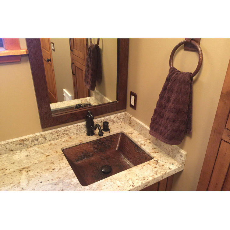 22" Hammered Copper Undermount Bathroom Sink