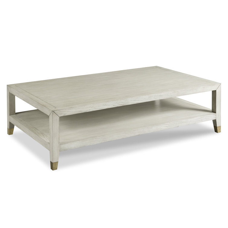 Luna Ash Veneer Rectangular Coffee Table with Lower Shelf