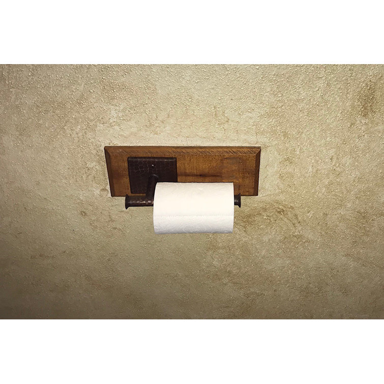 Hand Hammered Copper and Wood Oil Rubbed Bronze Toilet Paper Holder