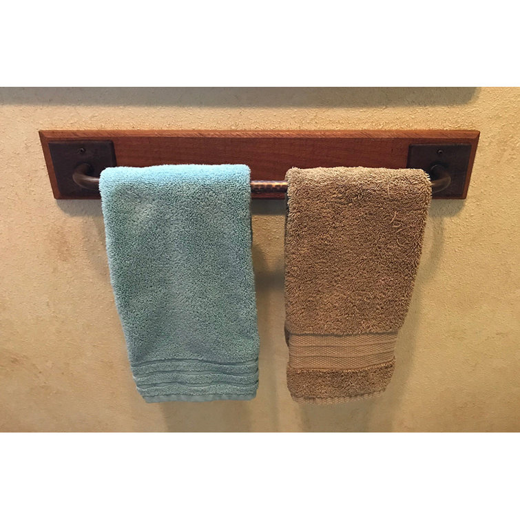 18" Hand Hammered Copper Wall Mounted Towel Bar in Oil Rubbed Bronze