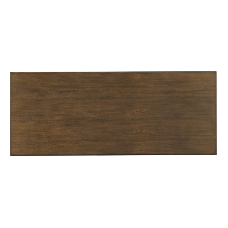 Woodbridge Ava 54'' Walnut Veneer Rectangular Cocktail Table with Brass Accents