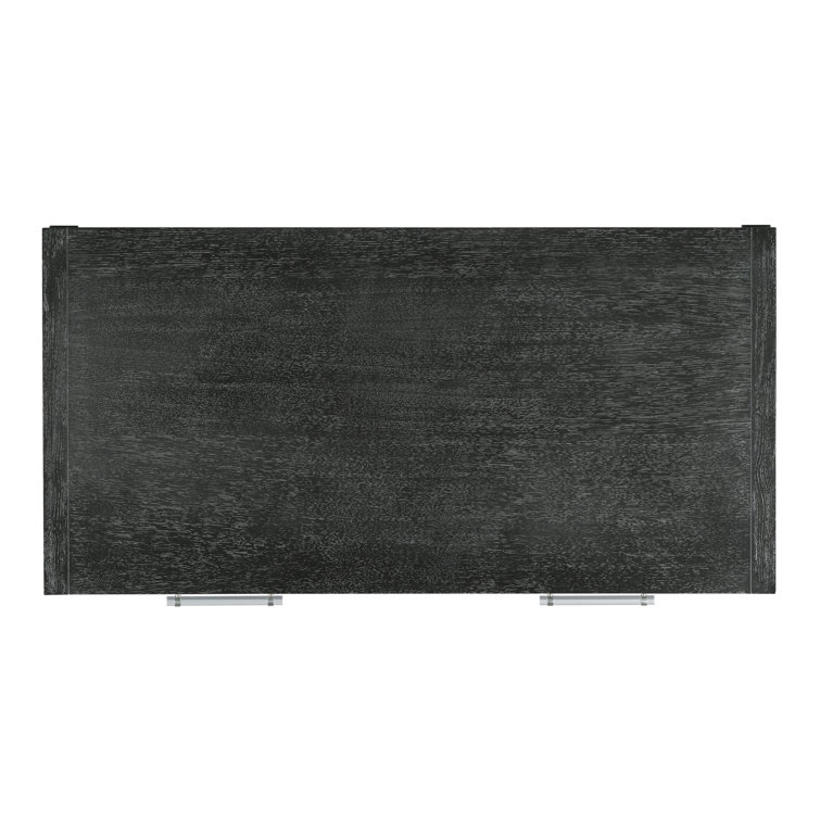 Langdon Gray Slate Solid Wood Desk with Leather Drawers