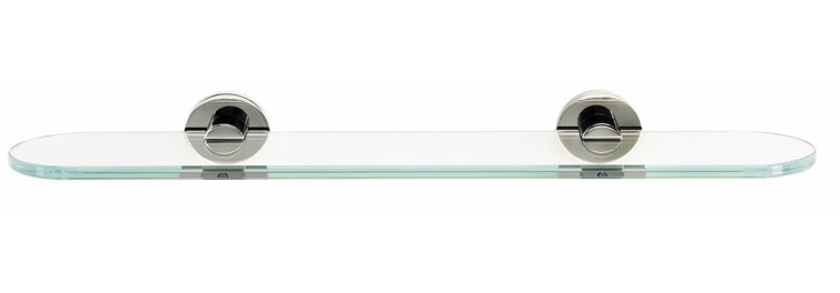 Alno 18" Contemporary Glass Shelf in Satin Nickel