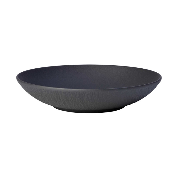 Rustic Black Ceramic Round Pasta Bowl