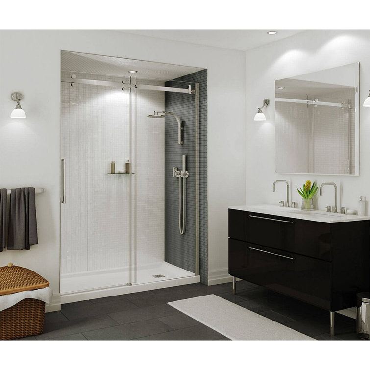White Acrylic Rectangular Shower Base with Right Hand Drain