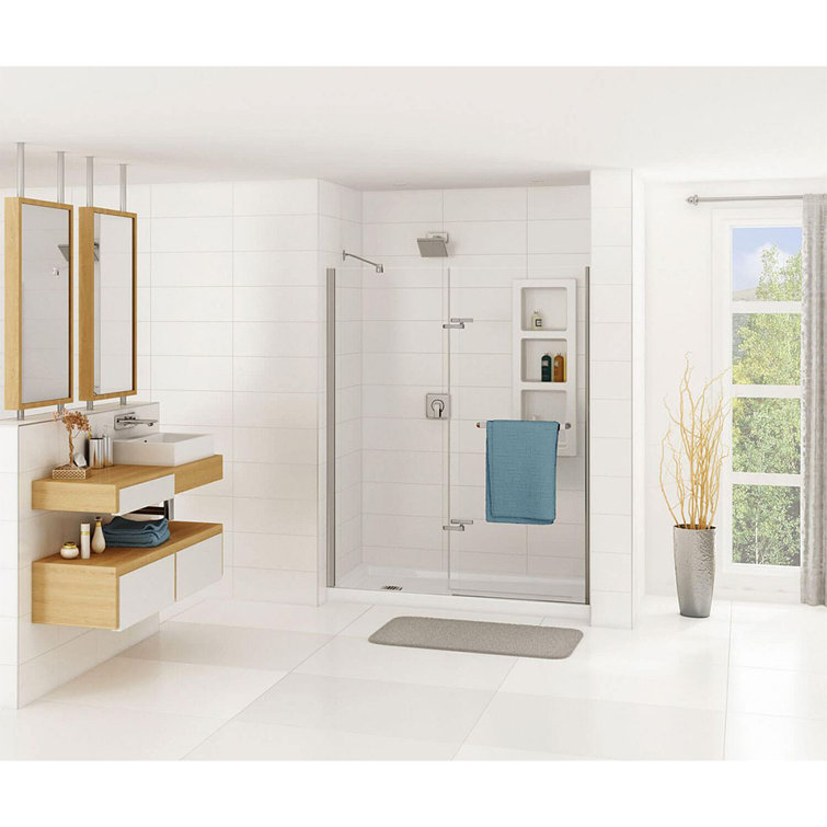 White Acrylic Rectangular Shower Base with Right Hand Drain