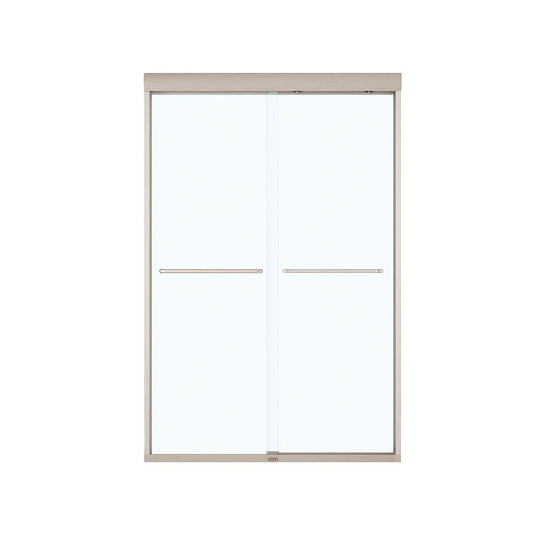 Kameleon 43" x 71" Clear Glass Sliding Shower Door with Brushed Nickel Frame