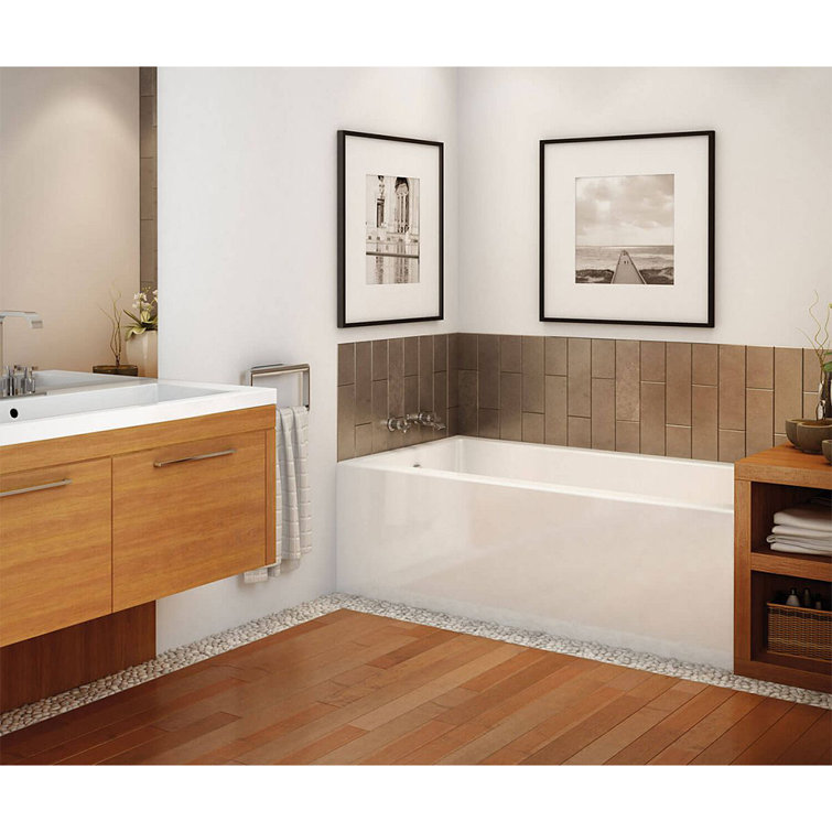 Rubix 60'' White Acrylic Alcove Soaking Bathtub