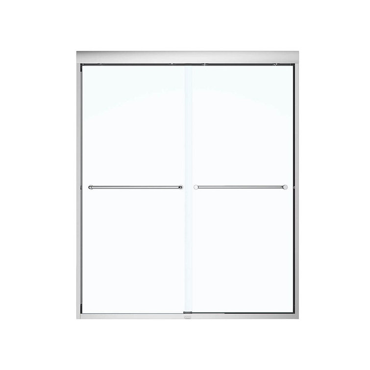 Kameleon 55-59" Chrome Semi-Frameless Sliding Shower Door with Clear Glass