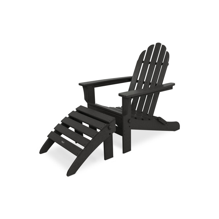 Ash Charcoal HDPE 2-Piece Folding Adirondack Seating Set
