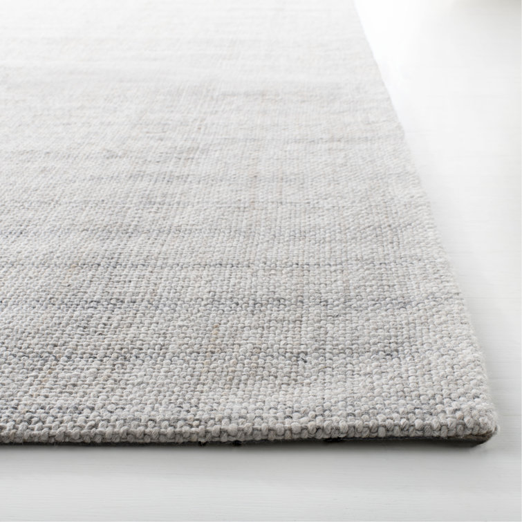 Miles Stripe Hand-Knotted Gray Wool and Viscose 3' x 5' Area Rug