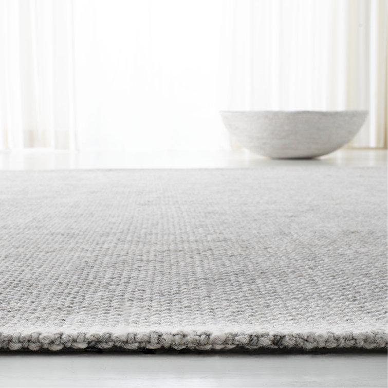 Miles Stripe Hand-Knotted Gray Wool and Viscose 3' x 5' Area Rug
