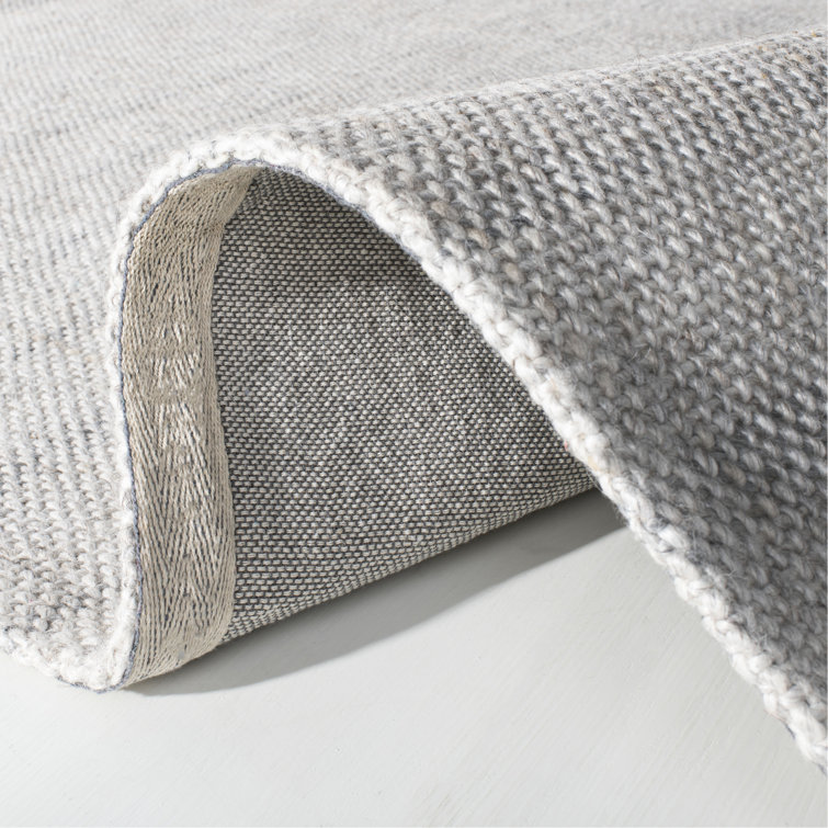 Miles Stripe Hand-Knotted Gray Wool and Viscose 3' x 5' Area Rug