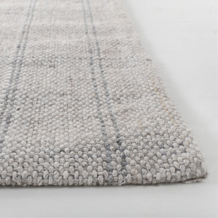 Silver Hand-Knotted Wool and Viscose 6' x 9' Rug
