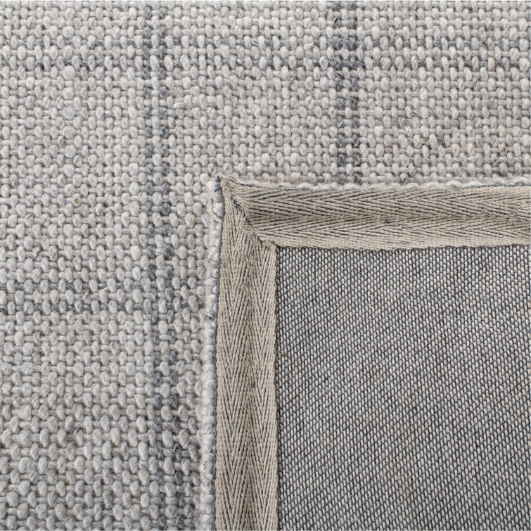 Silver Hand-Knotted Wool and Viscose 6' x 9' Rug