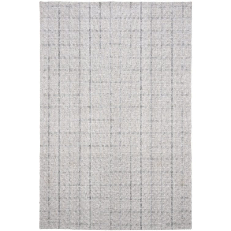 Elegant Silver Rectangular Handwoven Wool & Viscose 5' x 8' Area Rug