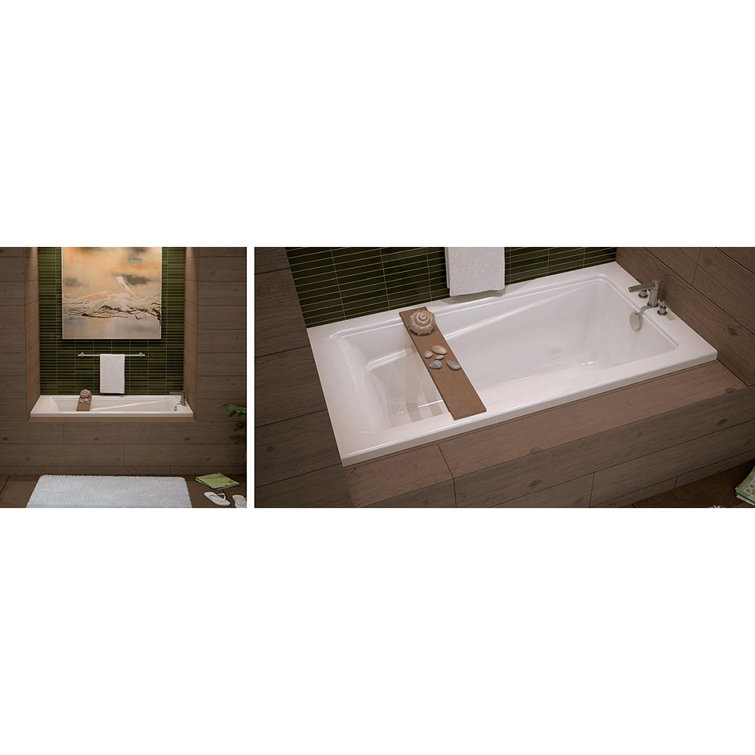 Exhibit 60'' White Acrylic Alcove Soaking Bathtub