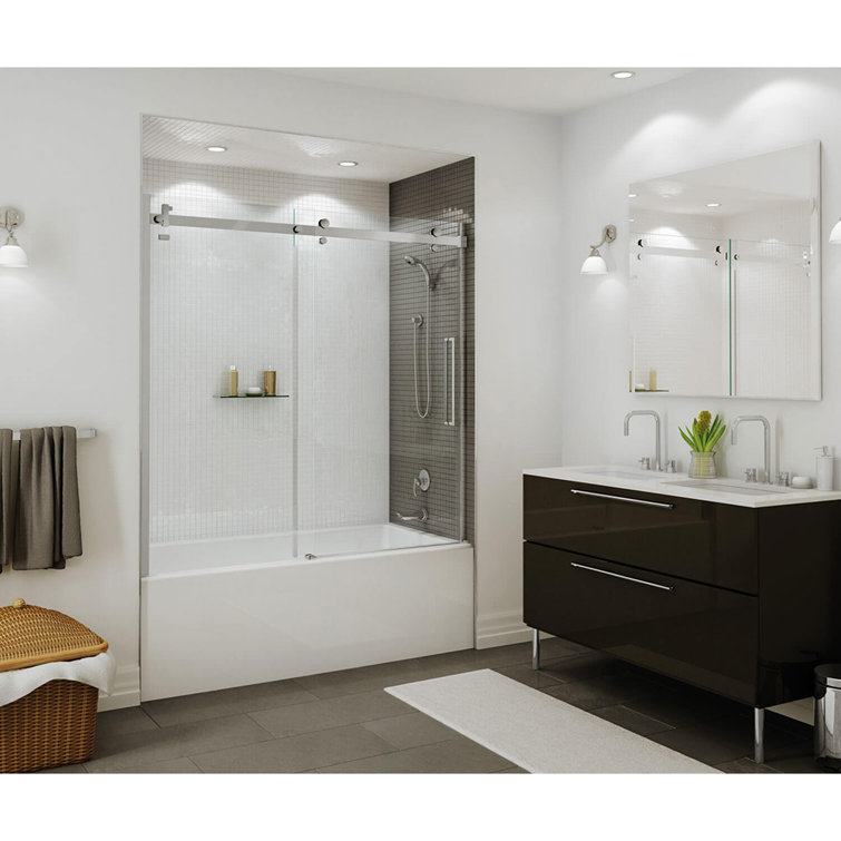 Rubix 60'' White Acrylic Alcove Soaking Bathtub