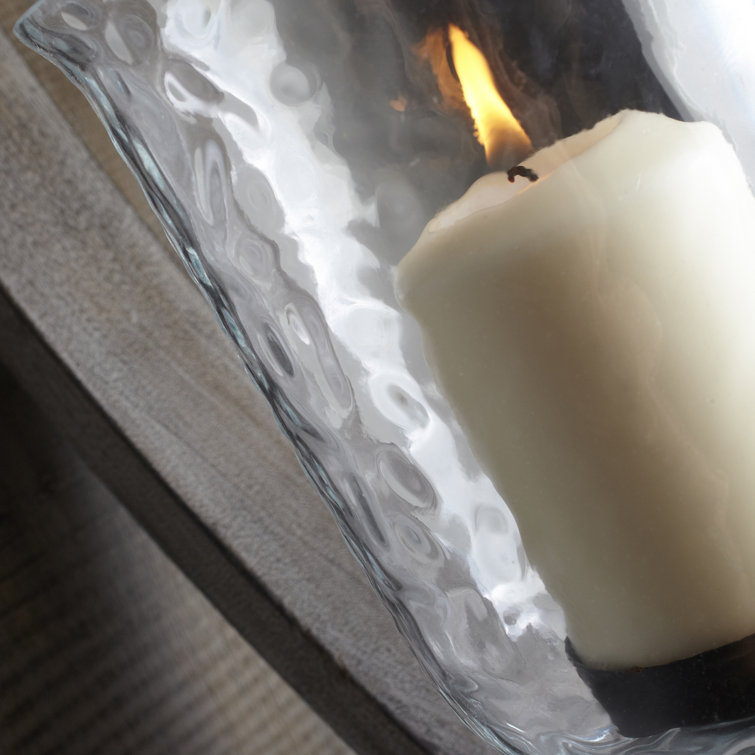 Washed Oak Contemporary Wall Candle Holder, 25" High