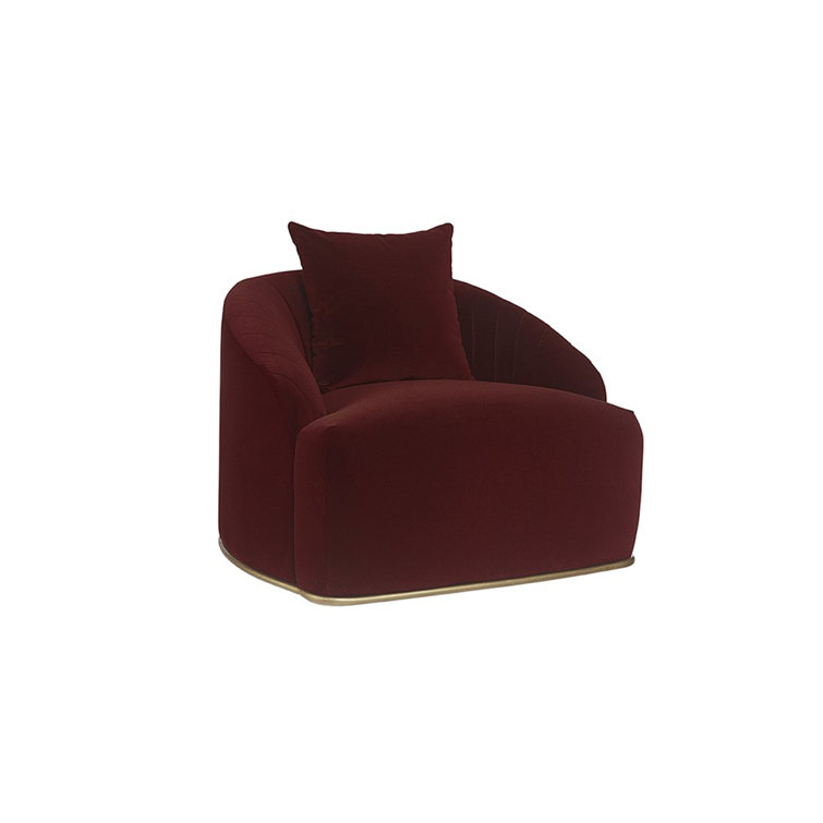 Merlot Velvet Elegance Accent Chair with Antique Brass Frame