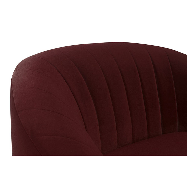 Merlot Velvet Elegance Accent Chair with Antique Brass Frame
