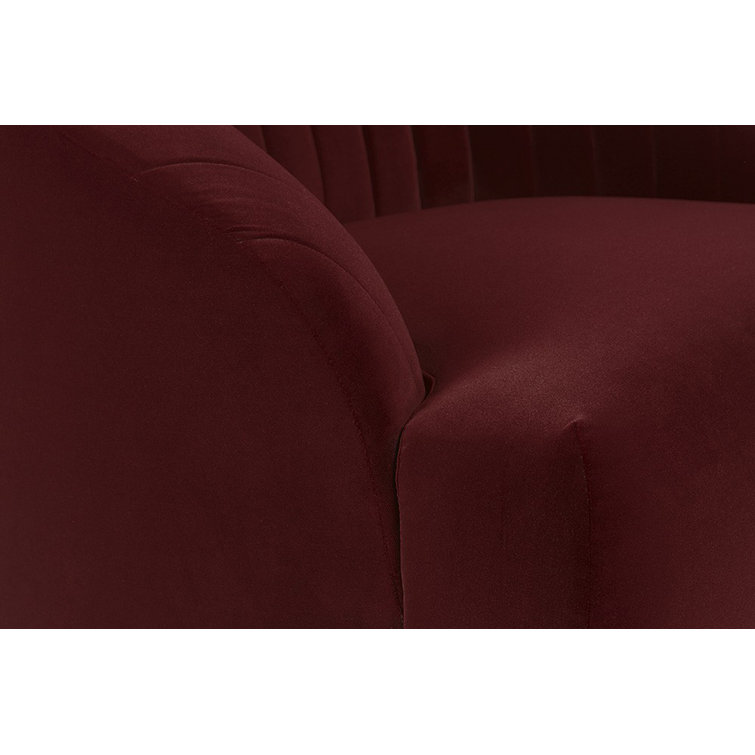 Merlot Velvet Elegance Accent Chair with Antique Brass Frame