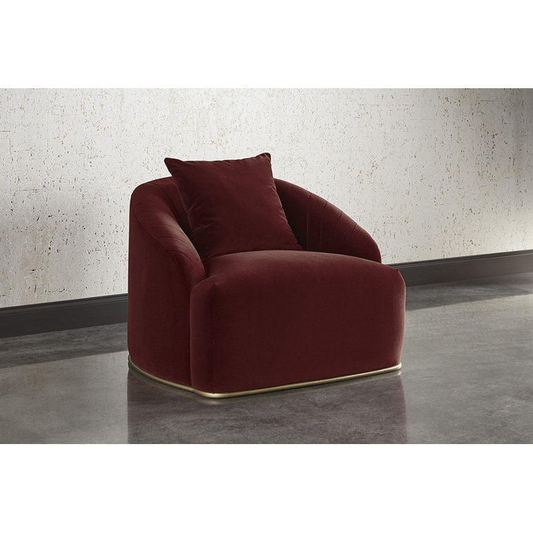 Merlot Velvet Elegance Accent Chair with Antique Brass Frame