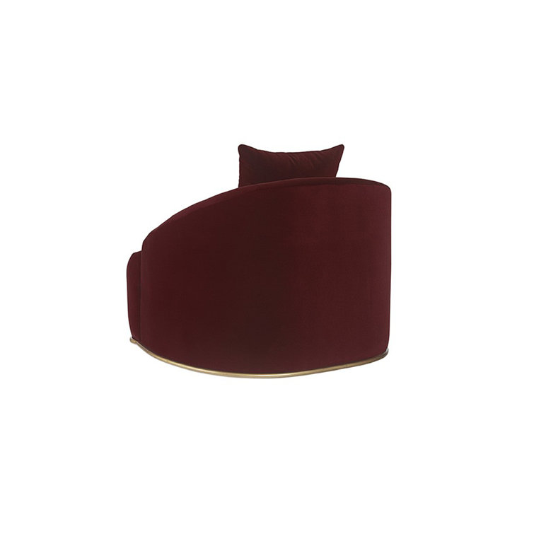 Merlot Velvet Elegance Accent Chair with Antique Brass Frame