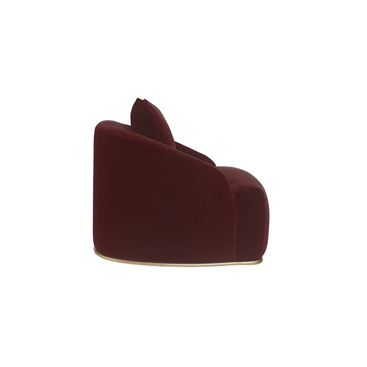 Merlot Velvet Elegance Accent Chair with Antique Brass Frame