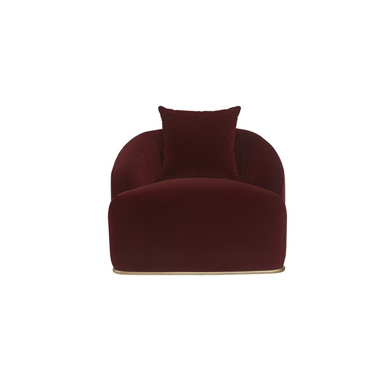 Merlot Velvet Elegance Accent Chair with Antique Brass Frame
