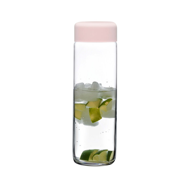 Opal Pink and Clear Crystal Pitcher with Lid, 33.81 oz