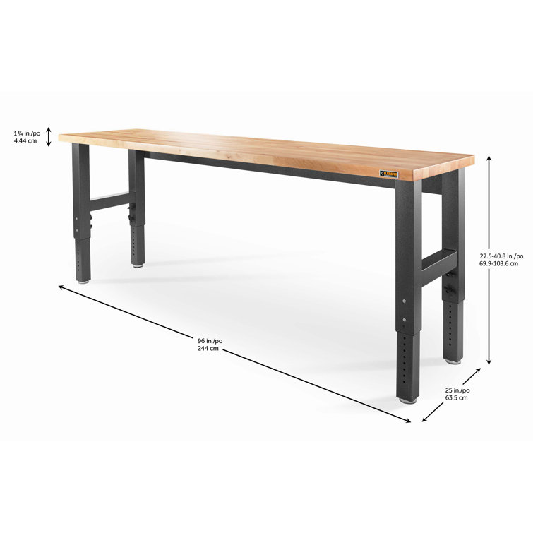 Granite Hammered Steel Adjustable Height 48" Workbench