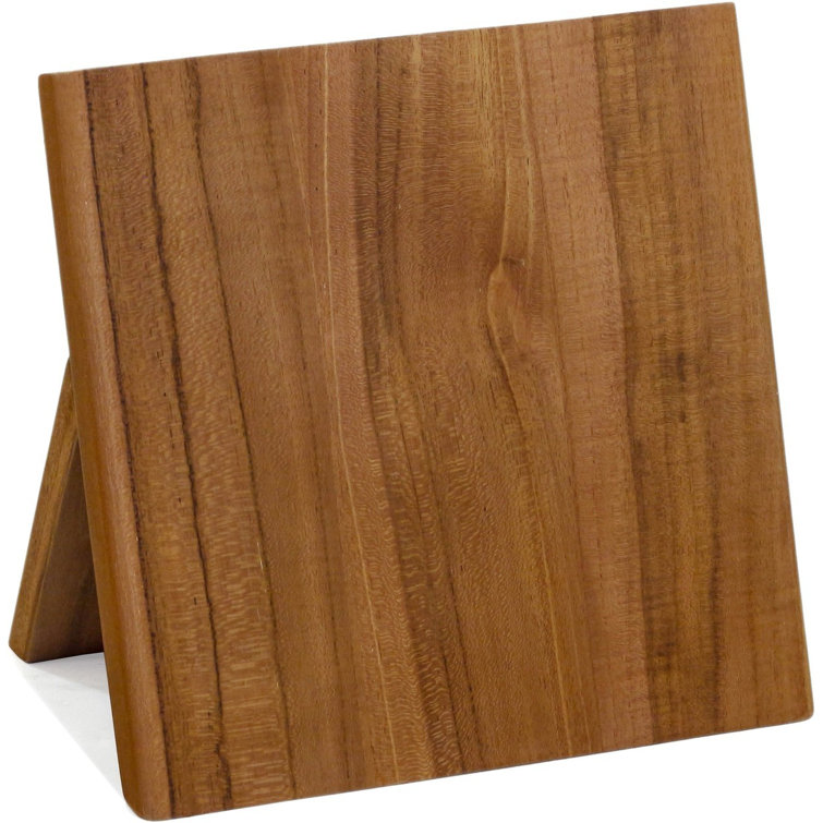 Dark Teak Wood Magnetic Knife Storage Block